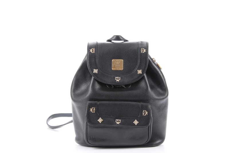 MCM Rucksack Schwarz Leder