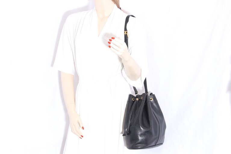 Saint Laurent Beutel Tasche Schwarz Leder