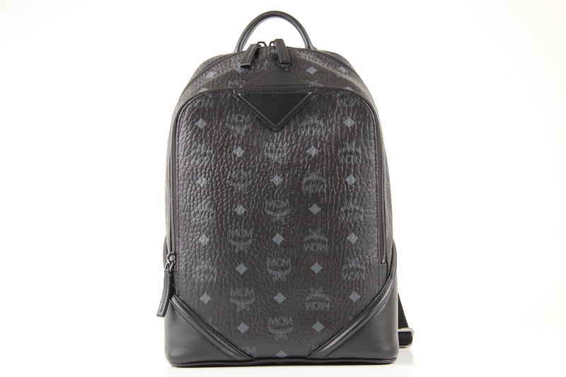 MCM Rucksack Schwarz Visetos und Leder