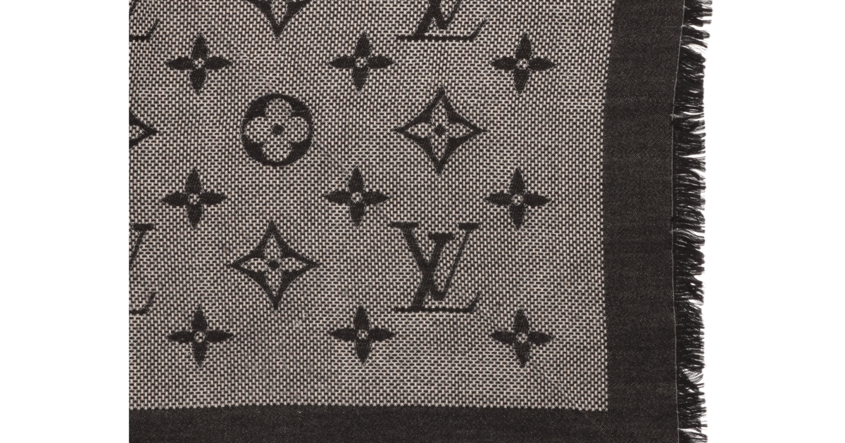 Louis Vuitton Neo Natté Monogram Tuch Schwarz Wolle Seide M73677 