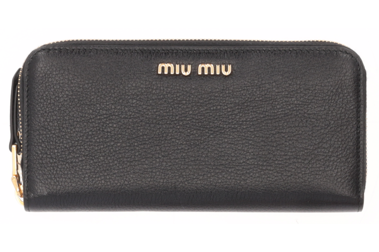 Miu Miu Portemonnaie Schwarz Matelasse Leder 5ML506