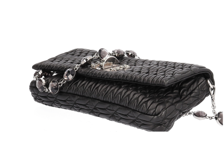 バッグ miumiu matelasse crystal bag 2way black 楽天市場】【美品】 ミュウミュウ 2WAYバッグ ナッパクリスタル