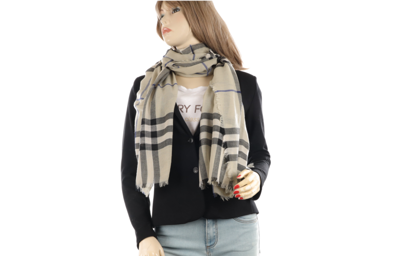 Burberry Schal Giant Check Lichen Grau Wolle 200cm x 90cm 80850681